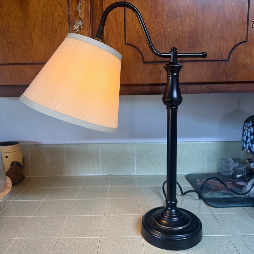 Bridgeton 22 in. Oil Rubbed Bronze Table Lamp Light Cream Shade